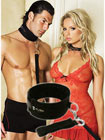 Collar and Leash Black Lux Fetish